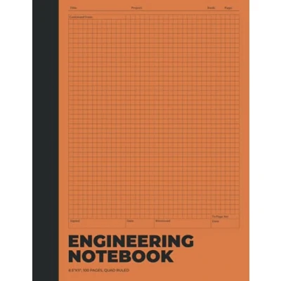 Bild av Engineering Notebook: Paper Notebook, Graph Paper, Quad Ruled, Notepad, 8.5 x 11, 100 Pages