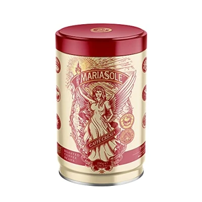Bild av MariaSole Caffè Crema ny design samma smak premium kaffebönor 250 g i högkvalitativ burk för helautomatiska och portafilter traditionell rostning över träeld handgjord