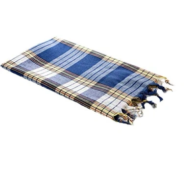 Bild av Carenesse hammamhandduk klassisk blå rutig, 100 % bomull, 80 x 170 cm, lätt, liten förpackningsstorlek, pestemal, bastuhandduk, badhandduk, strandhandduk, handduk backpacker, sporthandduk, turkisk