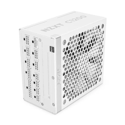 Bild av NZXT C1200 Gold ATX 3.1 Fullt modulärt nätaggregat med låg ljudnivå för PC spel 1200 watt 80 PLUS 12V 2x6 kontakt Nollfläktsläge 100% japanska kondensatorer Vit
