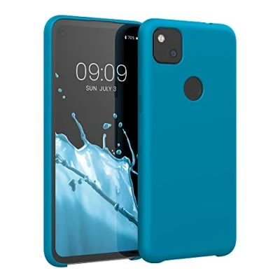 Bild av kwmobile fodral kompatibelt med Google Pixel 4a mjukt skydd TPU silikon telefonfodral ljusblå