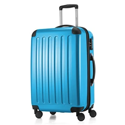 Bild av HAUPTSTADTKOFFER Alex Resväska med hårt skal, vagn, styvt bagage, reseset, TSA, 4 dubbla hjul, Cyanblue, 65 cm,