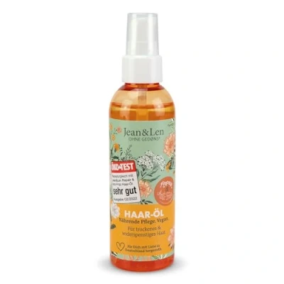 Bild av Jean &amp; Len Hårolja Repair anti Frizz, för torrt och ostyrigt hår, skämmer bort håret i spetsarna, frizz effekt, utan parabener silikoner, vegansk, 100 ml
