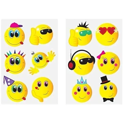 Bild av Barntatueringar med emojis 60 tillfälliga tatueringar