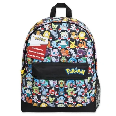Bild av Pokémon Ryggsäck barn skolväska pojkar flickor tonåringar pikachu eevee pokeball, En storlek, Flerfärgad