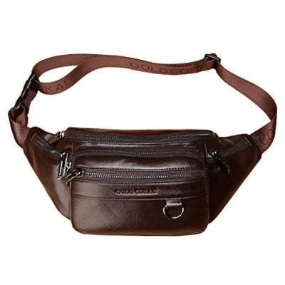 Bild av Lädermidjeväska midjeväska för män kvinnor, #07kaffe, 22cm(W)x8cm(D)x13cm(H)(8.66x3.14x5.11&quot;) approx;