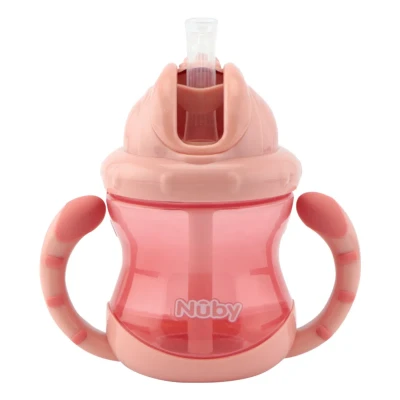 Bild av Nuby Twin Handle Flip It Mugg 240 ml +12 m, Rosa