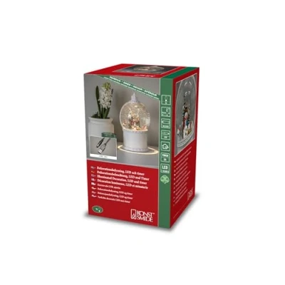 Bild av Konstsmide 4302 200 LED Laterne #####Schneemann mit Baum Varmvit (RGB) Vit Fylld med vatten, Timer