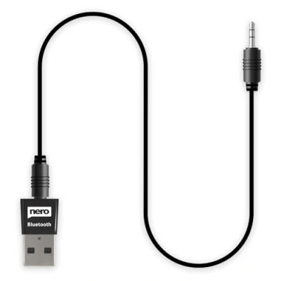 Bild av Nero Liten Bluetooth 5.0 Audio AUX adapter för bil, HiFi system etc. med 3,5 mm uttag Mottagare USB Dongle Sändaren trådlös Inget batteri, laddning startar alltid automatiskt