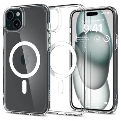 Bild av Spigen Ultra Hybrid MagFit Skal Kompatibel med iphone 15 Plus case Fodral Vit