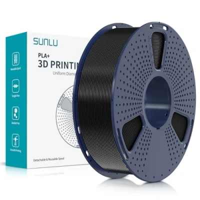 Bild av SUNLU PLA+ filament, svart, 1,75 +/ 0,02 mm, 3D skrivarfilament, PLA Plus, 1 kg spole för utskrift