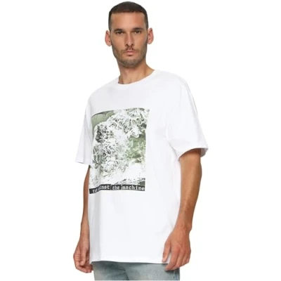 Bild av Upscale by Mister Tee RAGE Against THE Machine Oversize Tshirt med print, Storlek: 4XL, White