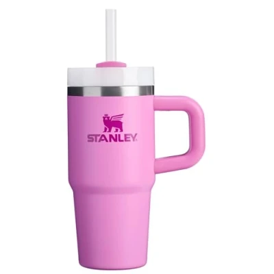 Bild av STANLEY Quencher H2.0 tumlare med handtag och sugrör 14 oz Flowstate 3 positionslock mugghållare kompatibel för resor isolerad kopp i rostfritt stål BPA fri pion