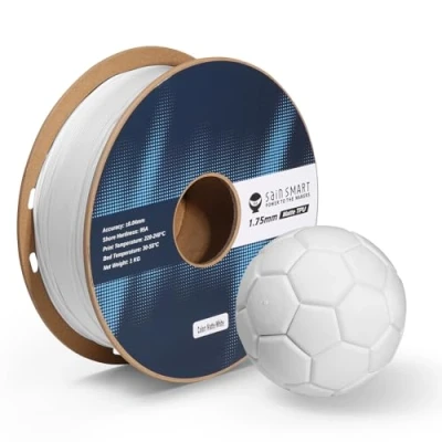 Bild av SainSmart Matte TPU filament, vit flexibel 3D utskriftsfilament, 1,75 mm, 1 kg, dimensionsnoggrannhet +/ 0,05 95A mjuk