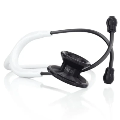 Bild av MDF Vit BlackOut MD One Epoch Lättvikts Stetoskop i Titan, Vuxen, Dubbelt Huvud, Gratis delar för liv, Rör, Bröststycke Headset, MDF777TBO29