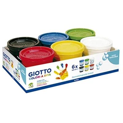 Bild av GIOTTO DITA fingermålsfärg i en uppsättning av 6 färger à 200 ml 5350 00, flerfärgad, x