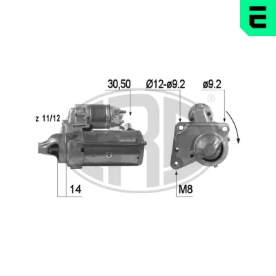 Bild av ERA 220429A Démarreur 12 1,5 PEUGEOT: 3008 I, 206 3/5 portes, 307 CITROËN: C3 I C4 Xsara Picasso