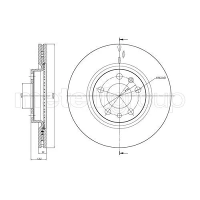 Bild av METELLI 23 0863C Disque de frein 292,0 22,0 5 70,0 ventilé peint ALFA ROMEO: 159 Sportwagon, Berline, Stelvio