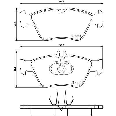 Bild av HELLA 8DB 355 007 831 Jeu de plaquettes frein préparé pour indicateur d&#039;usure MERCEDES BENZ: Classe E Berline, CLK Coupe, C Berline