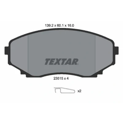 Bild av TEXTAR 2351501 Jeu de plaquettes frein avec indicateur d&#039;usure accessoires MAZDA: MPV 2, Série E IV Сamion à Plateau / Сhâssis, 1