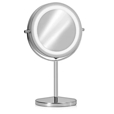 Bild av Navaris sminkspegel med LED belysning spegel normal och 7x förstoring upplyst kan vridas 360