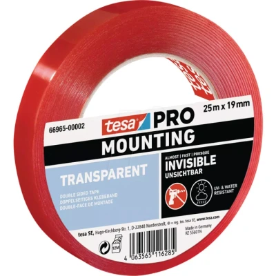 Bild av tesa Mounting PRO transparent 66965 0002 00 monteringstejp (L x B H): 25 m 19 mm 1 st