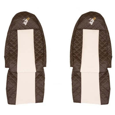 Bild av F CORE Elegance FX01 BROWN/CHAMP Bilsätesskydd brun, elfenbensvit Mönstrad Konstläder Fram