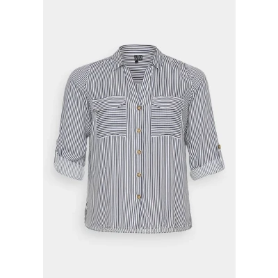 Bild av VERO MODA Curve Vmbumpy L/S skjorta New Noos blus, Snövit/ränder: indisk bläck, 50 SE/L