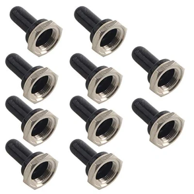 Bild av Mintice™ 10 x svart 12 mm gummi vippströmbrytare vred hatt vattentät stövelskydd lock