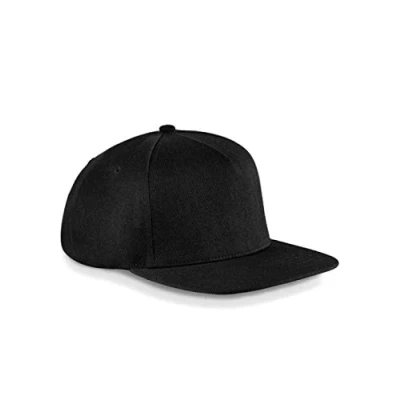 Bild av Beechfield Unisex B660.BLK BLK platt topp snapback svart, en storlek