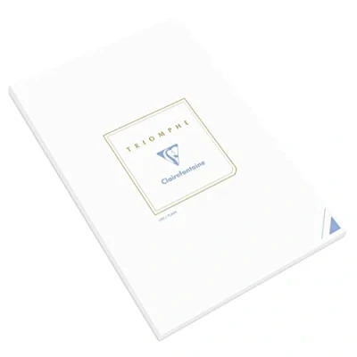 Bild av Clairefontaine ref 6170C triomphe vita avrivningspappersdynor (innehåller 50 ark) A4 (210 x 297 mm) i storlek, 90 gsm borstat velumpapper, vanliga bestämmelser