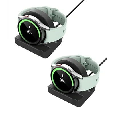 Bild av MoKo 2 Pack Charger Stand Compatible with Samsung Galaxy Watch Ultra/Watch 7/FE/6/5 40mm 44mm/Watch 6 Classic 43mm 47mm/Watch 5 Pro, Silicone Charging Dock Station Holder w/Non Slip Base, Black