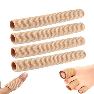 Bild av 4 stycken tåskydd i gel, slangbandage fingerskydd, tåseparator, fingerbandage, tryckskydd, tåstoppning, tåbandage, för blåsning, liktornhud, 15 x 2 cm