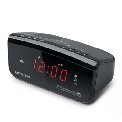 Bild av Muse M 12 CR radioväckarklocka (PLL mottagare, 2 larmtider, 1,5 cm (0,6 tum) röd LED skärm) svart