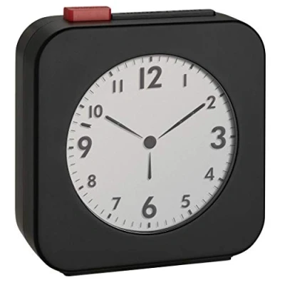 Bild av TFA Dostmann Trådlös väckarklocka, 60.2555.01, med LCD display analog tidsdisplay, perfekt som reseväckarklocka, larmarm, svart/röd, plast, L 80 x B 40 H 120 mm