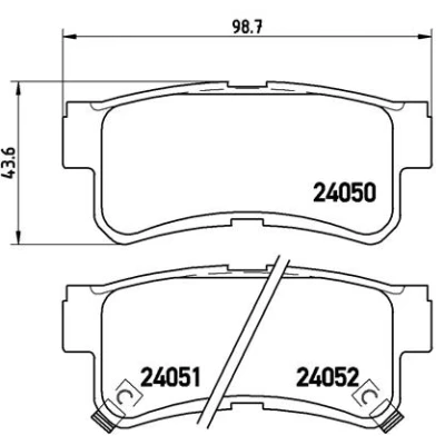 Bild av BREMBO P 15 009 Jeu de plaquettes frein avec indicateur d&#039;usure sans accessoires HYUNDAI: Trajet, SSANGYONG: Musso SUV, Korando I SUV