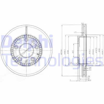 Bild av Bromsskiva DELPHI BG3724