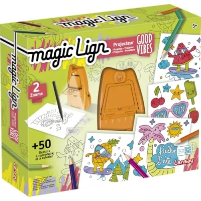 Bild av Lansay MAGIC LIGN Good Vibes projektor skapande kit För att reproducera + av 50 illustrationer barn från 5 år lära sig rita bärbar kreativ fritid