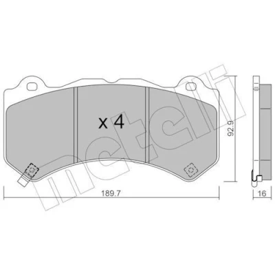 Bild av METELLI 22 1182 0 Jeu de plaquettes frein avec indicateur d&#039;usure JEEP: GRAND CHEROKEE 4, 3