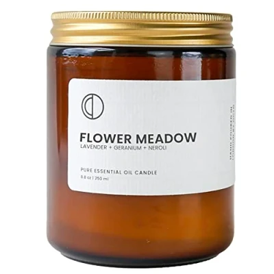 Bild av OCT Blomma äng lavendel + pelargon Neroli Doftljus. Tillverkad med eteriska oljor och sojavax. 250 ml