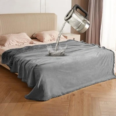 Bild av Catalonia Classy Vattentät sängfilt, extra stor tvättbar soffa, kastar en sängskydd, varm sherpa fleecefilt 152 x 127 cm
