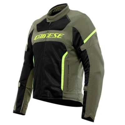 Bild av DAINESE Air Frame 3 Tex jacka, sommar motorcykeljacka med avtagbart vindtätt foder, man, armégrön/svart/fluo gul, 44