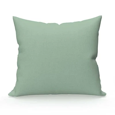 Bild av Taie d&#039;oreiller en coton 57 fils 63x63 cm UNI vert d&#039;eau, par Soleil d&#039;ocre