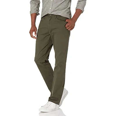 Bild av Amazon Essentials herr rak passform 5 fickors komfort stretch chinos byxa (tidigare Goodthreads), oliv, 34 B x 30 L