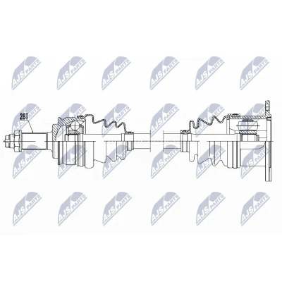 Bild av NTY NPW SU 023 Arbre de transmission Essieu avant gauche 560 SUZUKI: Grand Vitara 2 SUV