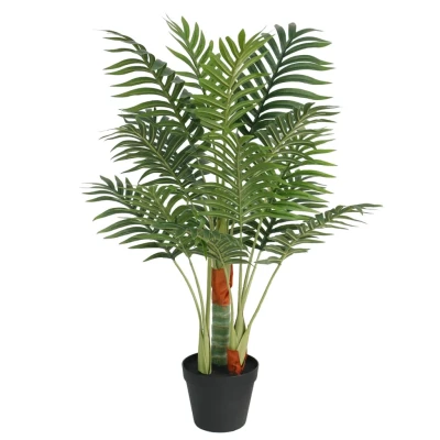 Bild av Konstväxt palm med 3 stammar grön 85 cm PP
