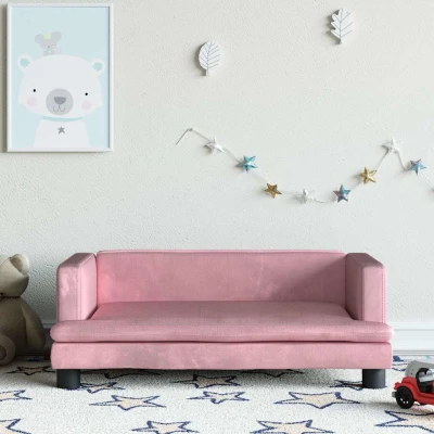 Bild av VidaXl Barnsoffa Rosa 80X45X30 Cm Sammet