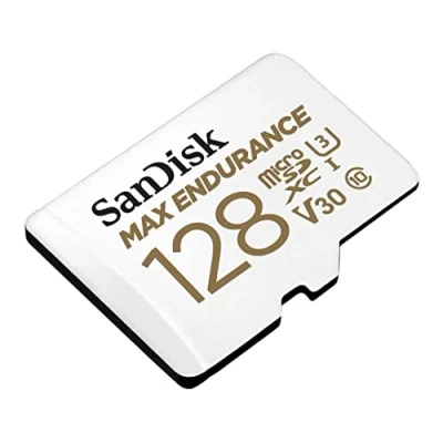 Bild av SanDisk MAX Endurance Video Monitoring for Dashcams &amp; Home 128 GB microSDXC Memory Card + SD Adaptor 60,000 Hours