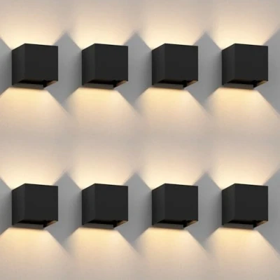 Bild av ledscom.de 8 x CUBEL vägglampa för utomhusbruk, svart, IP65, Up