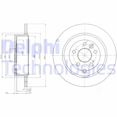 Bild av DELPHI BG4124C Disque de frein 302 12 5 plein revêtu non traité sans roulement roue, bague ABS LAND ROVER: Freelander 2 SUV